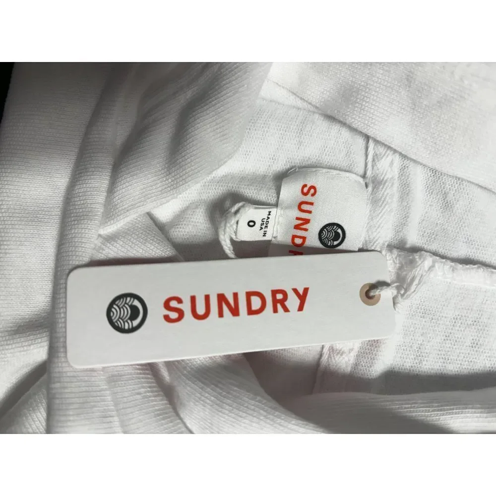 Sundry NWT Soft White Hoodie with Heart & Print 'Sunset with You